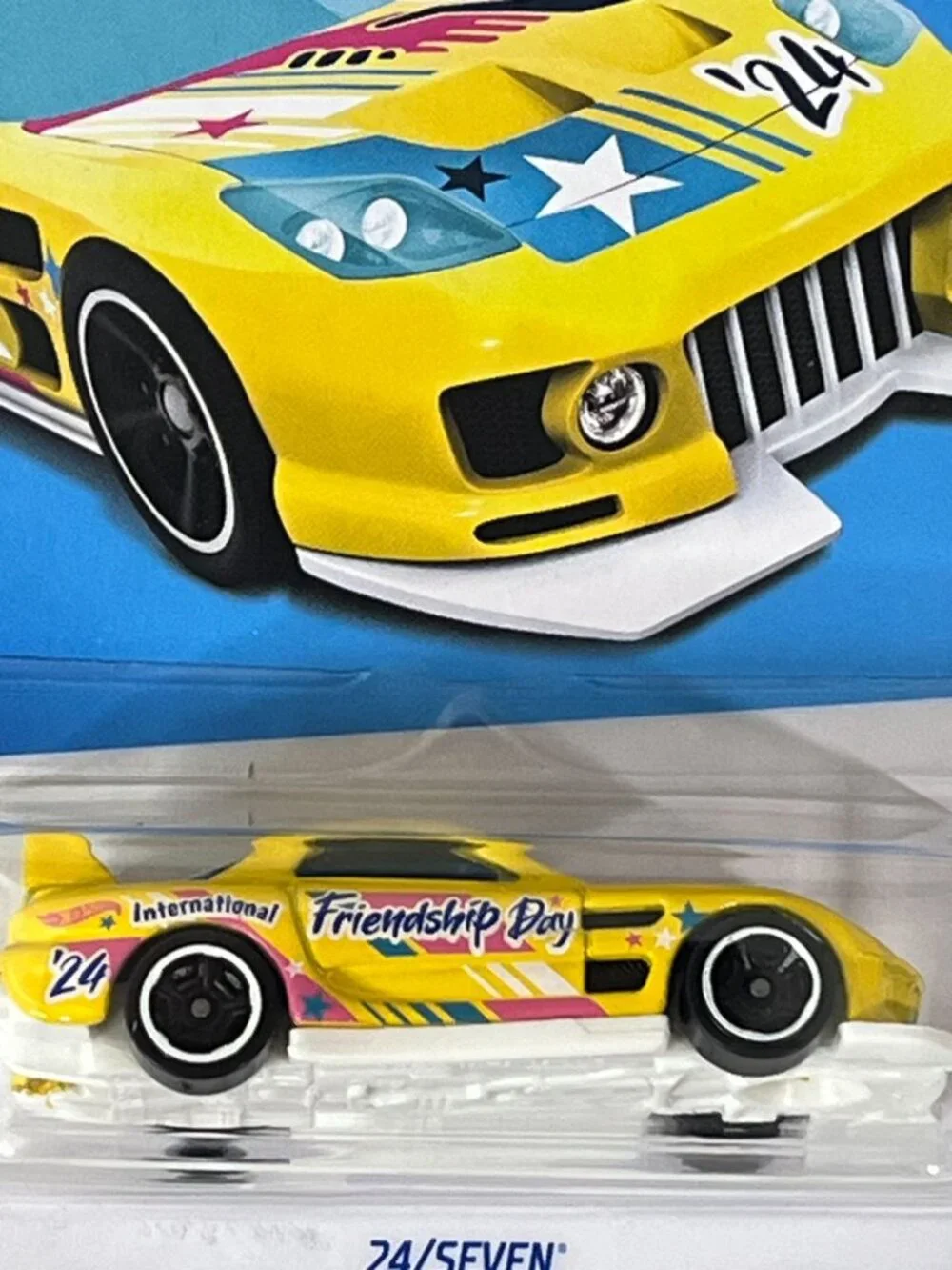 Hot Wheels 24/Seven Celebration Racers 117/250 Yellow Friendship Day Car 2024